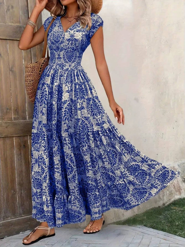 Albertine boho patterned v-neck maxi dress, eighth view