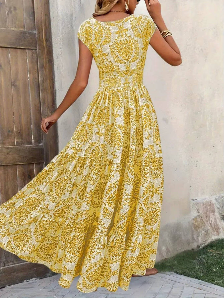 Albertine boho patterned v-neck maxi dress, ninth view