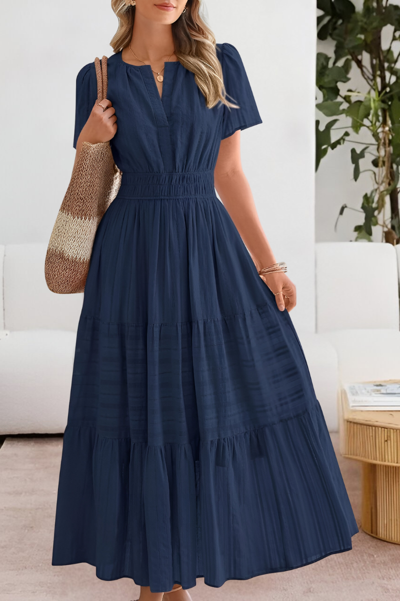 Aurore boho smocked midi dress, third view
