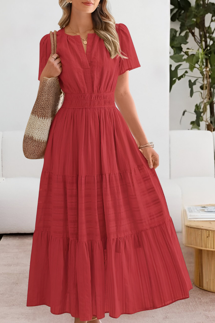 Aurore boho smocked midi dress, fourth view