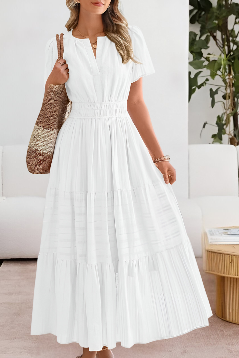 Aurore boho smocked midi dress, fifth view