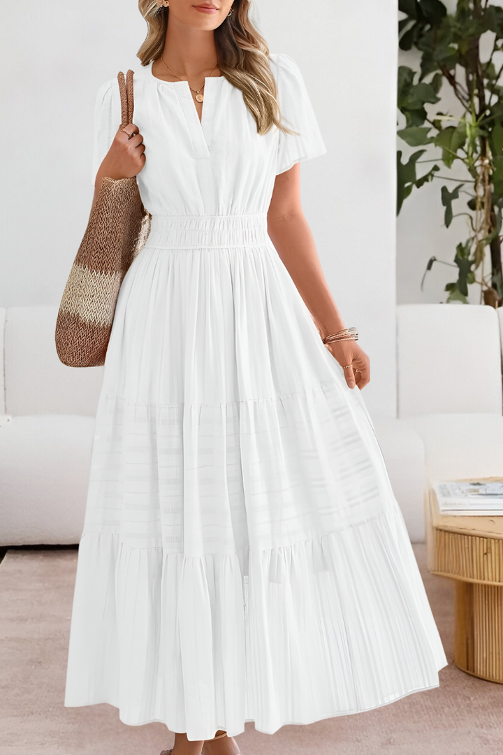 Aurore boho smocked midi dress, fifth view