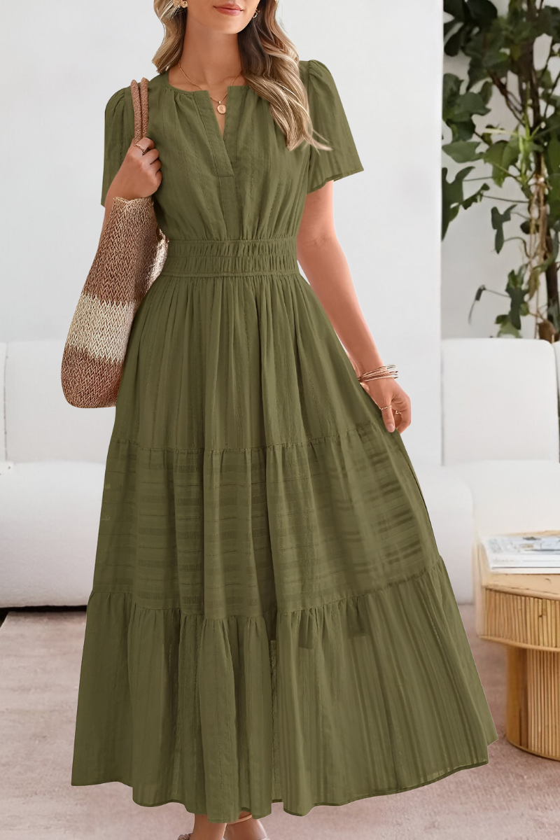Aurore boho smocked midi dress, seventh view