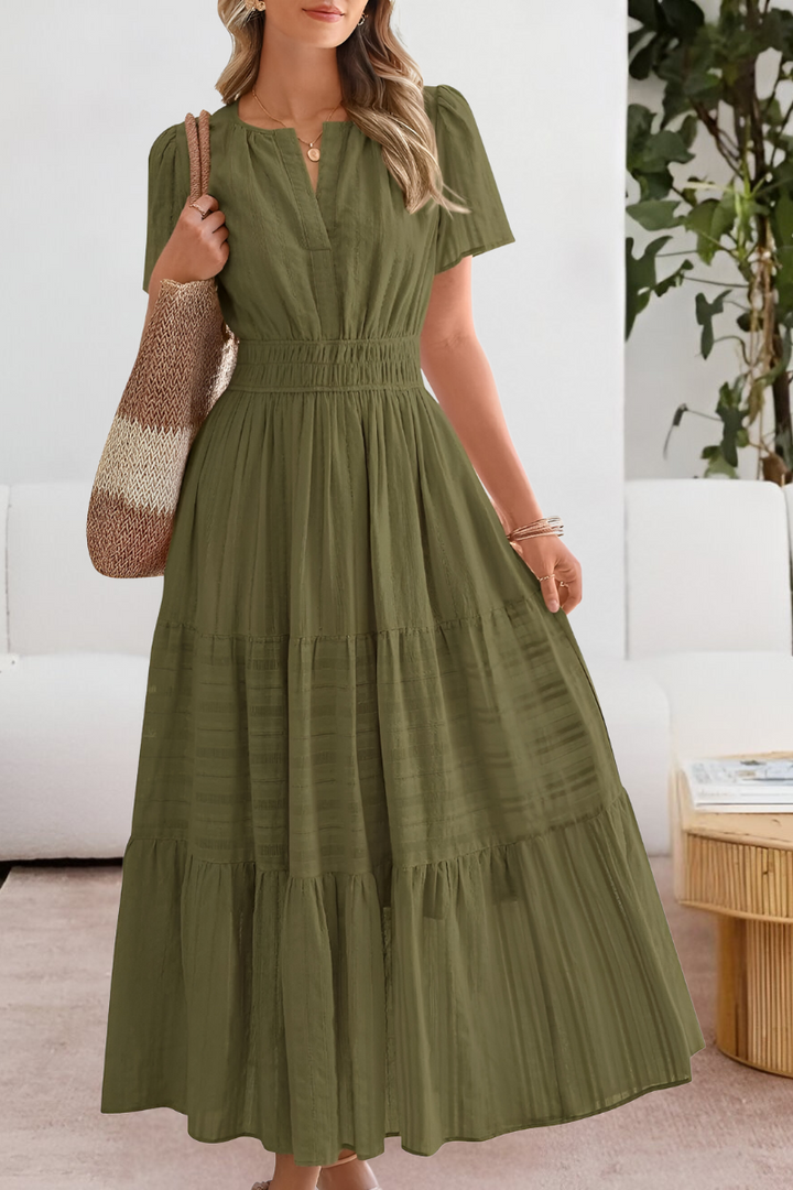 Aurore boho smocked midi dress, seventh view