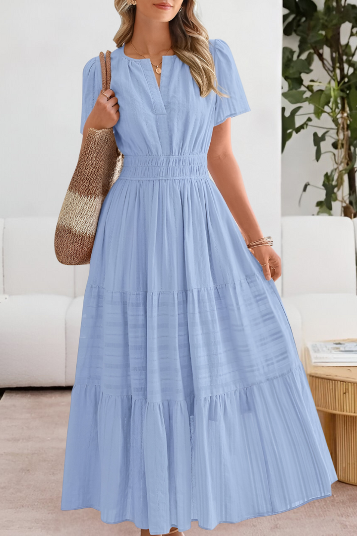 Aurore boho smocked midi dress, eighth view