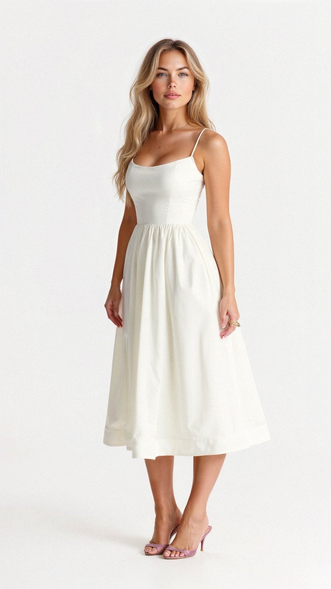 Clemence a-line midi dress, front view