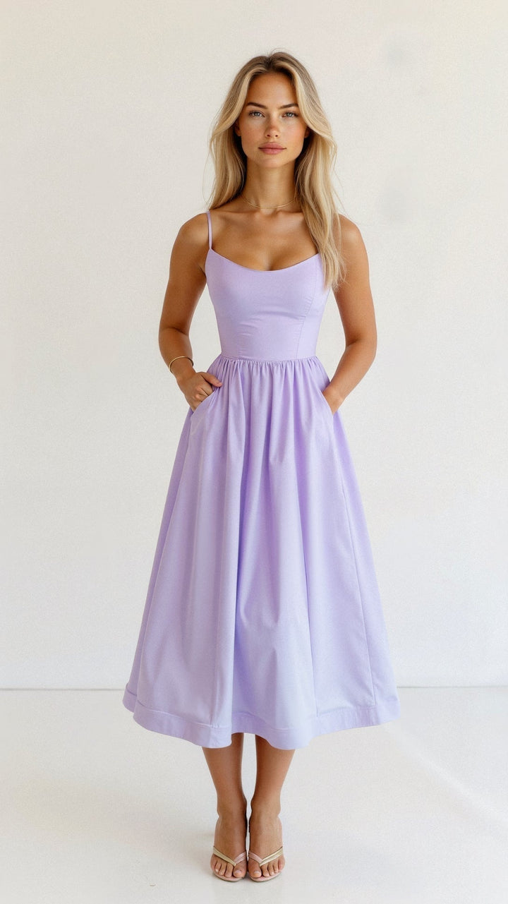 Clemence a-line midi dress, view 13