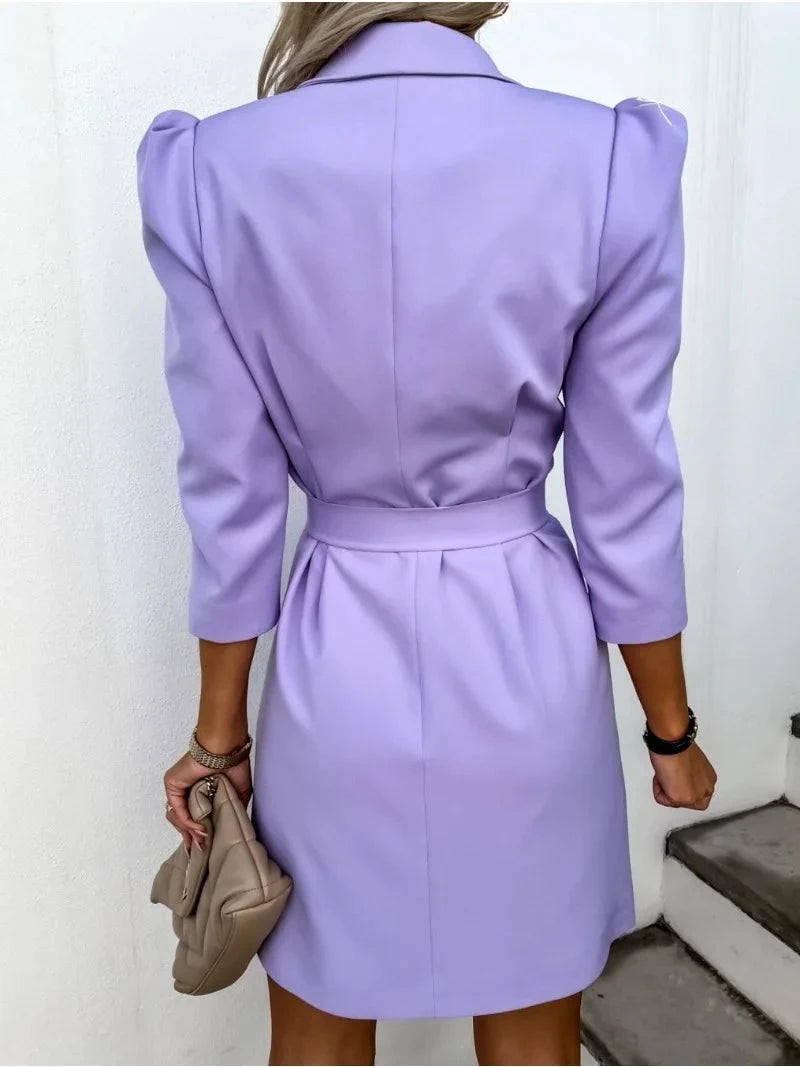 Honorine printed collar midi dress, third view