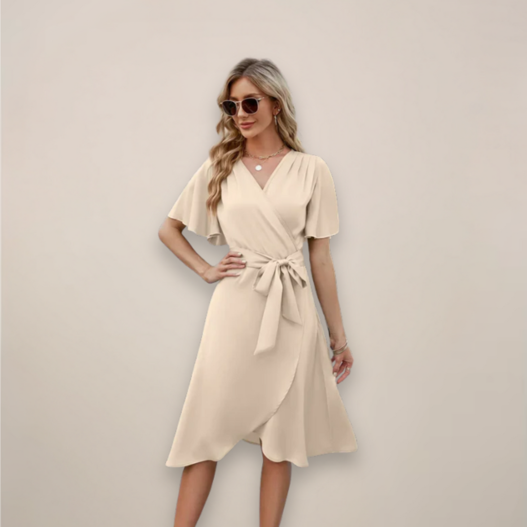 Roseline wrap midi dress, third view
