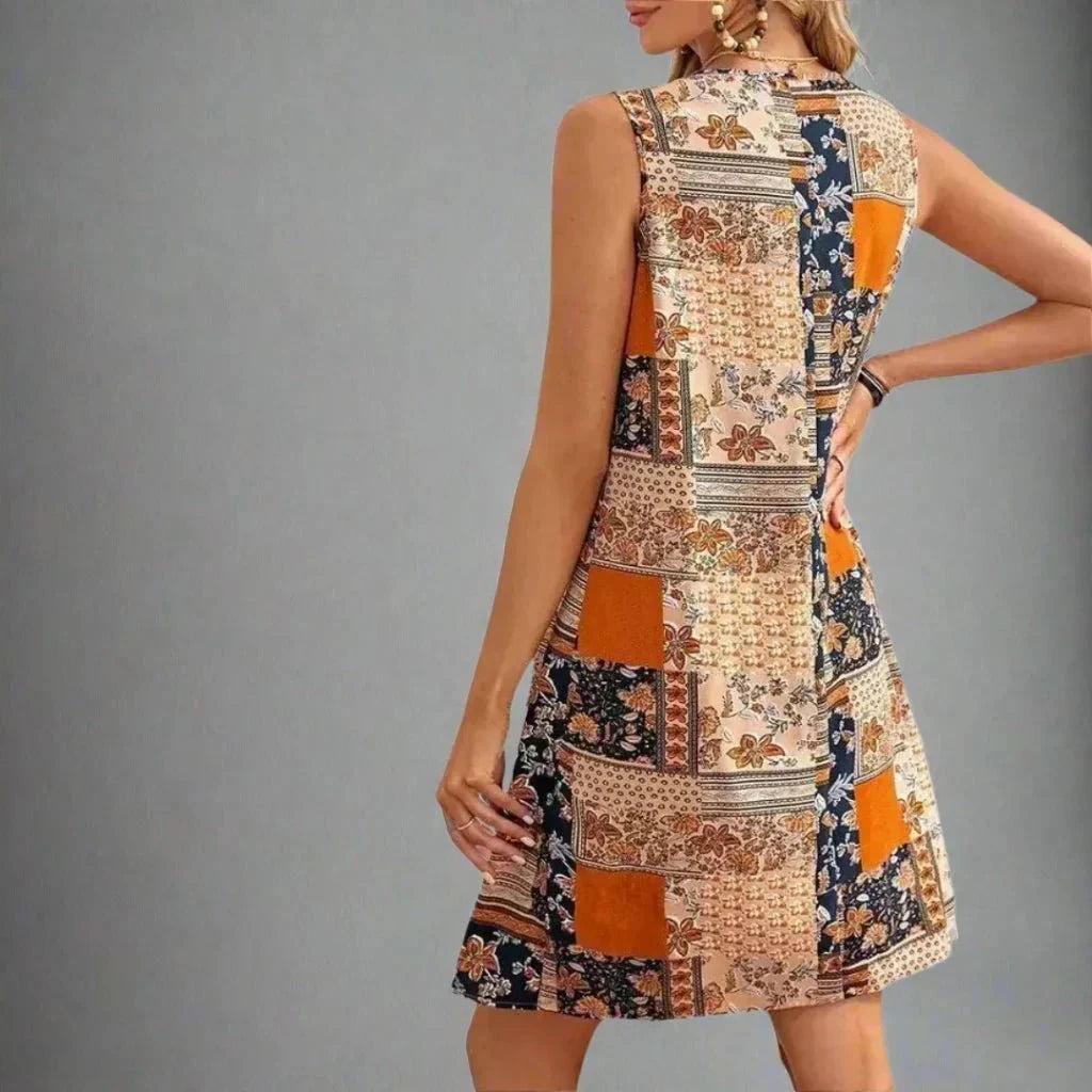 Sandrine boho patchwork mini dress, third view