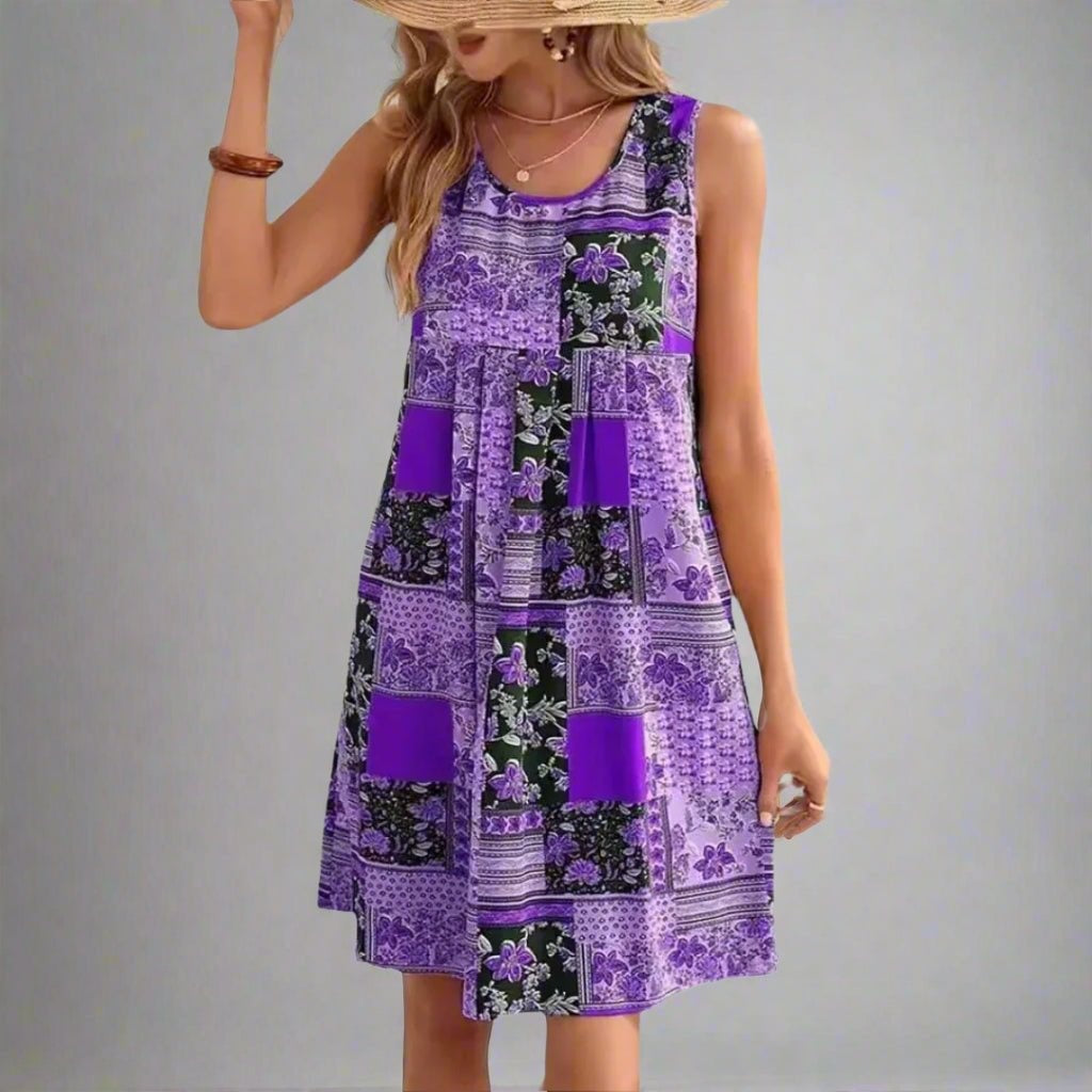 Sandrine boho patchwork mini dress, sixth view