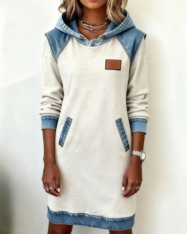 Solange denim dress with hood, eighth view