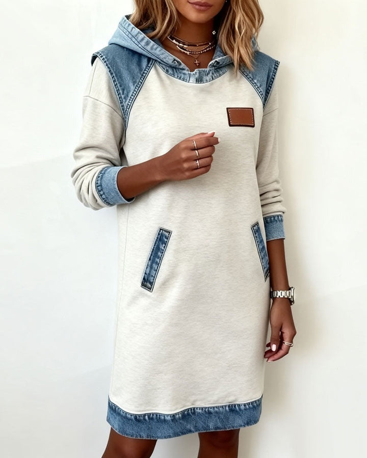 Solange denim dress with hood, ninth view