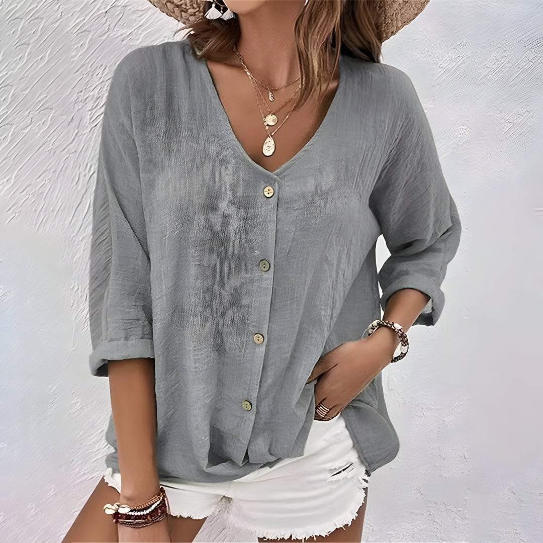 Priscilla | Relaxed Button-Up Blouse