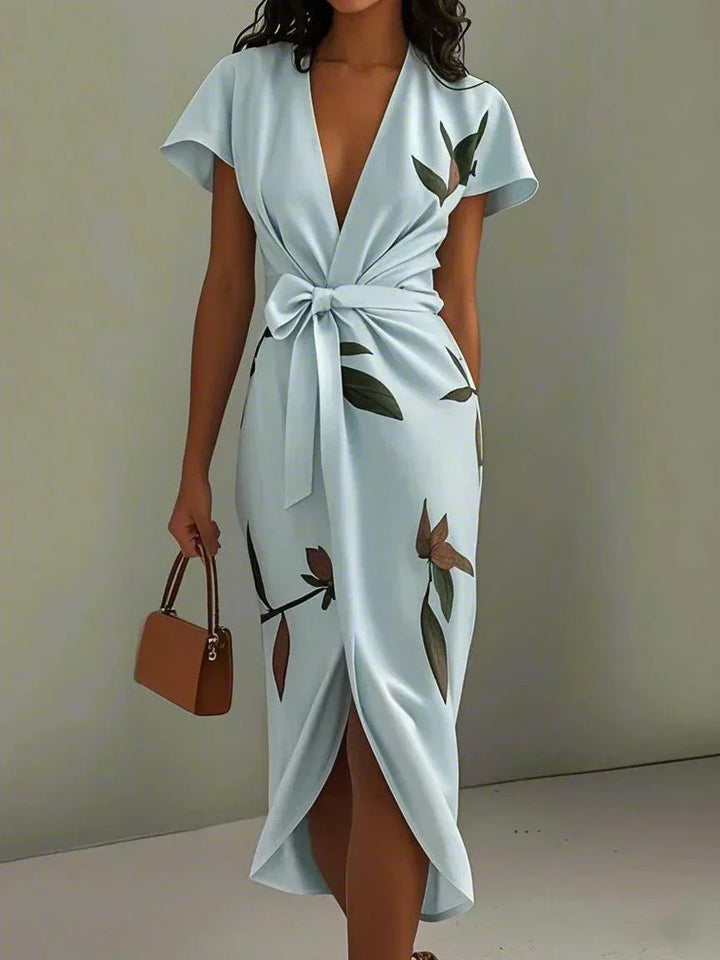 Amandine wrap dress with tie waist, second view