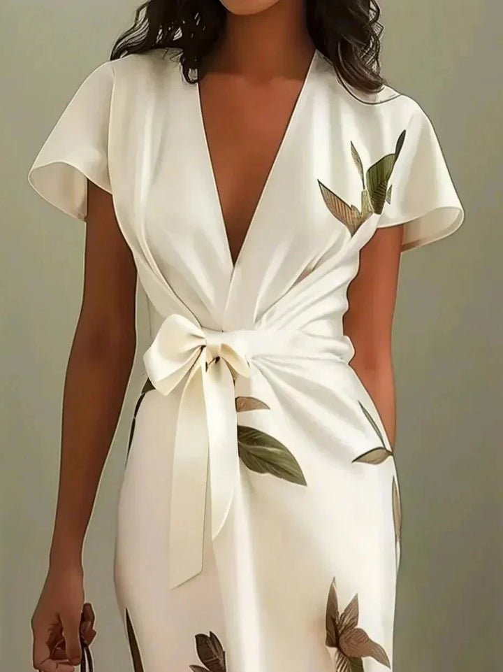 Amandine wrap dress with tie waist, fourth view