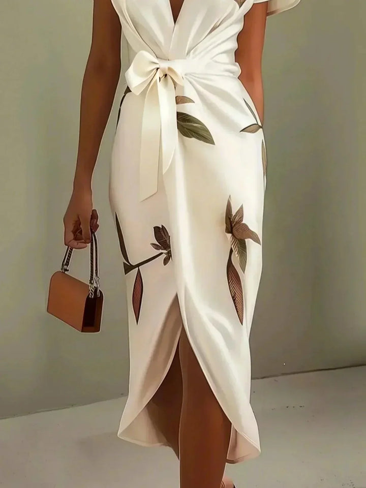 Amandine wrap dress with tie waist, fifth view