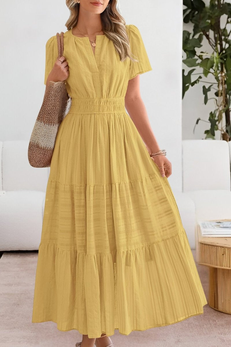 Azzurra | V-Neck Smocked Waist Tiered Maxi Dress - product image 1