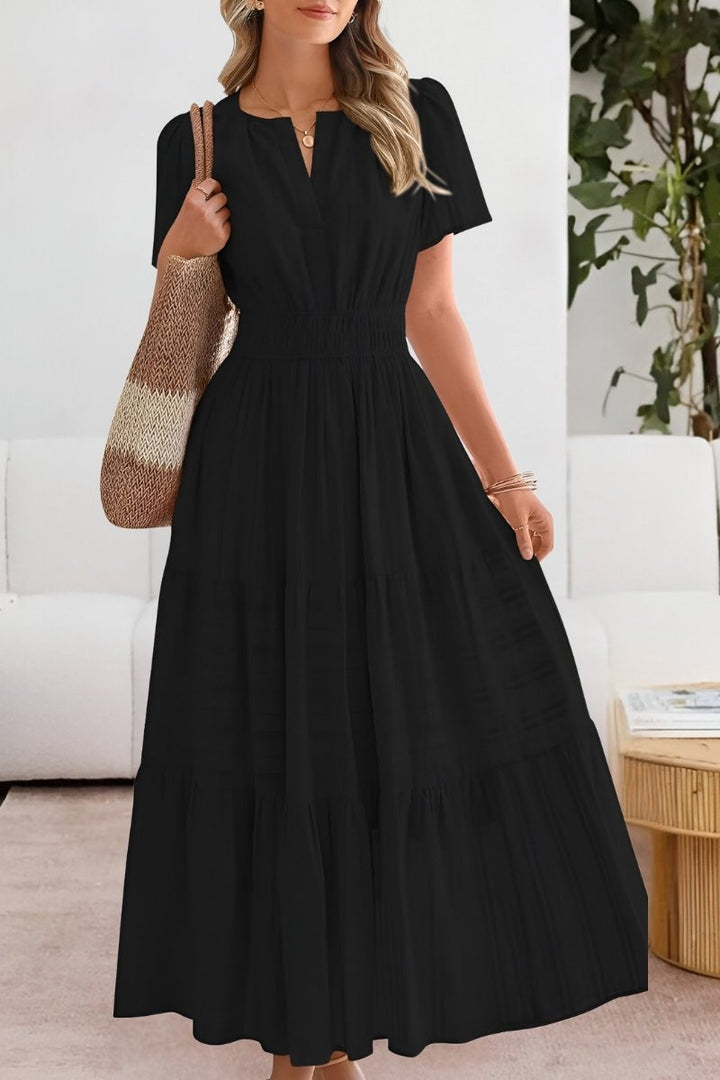 Azzurra | V-Neck Smocked Waist Tiered Maxi Dress - product image 2