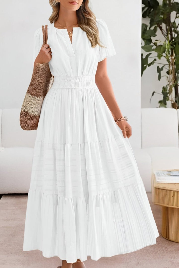 Azzurra | V-Neck Smocked Waist Tiered Maxi Dress - product image 5