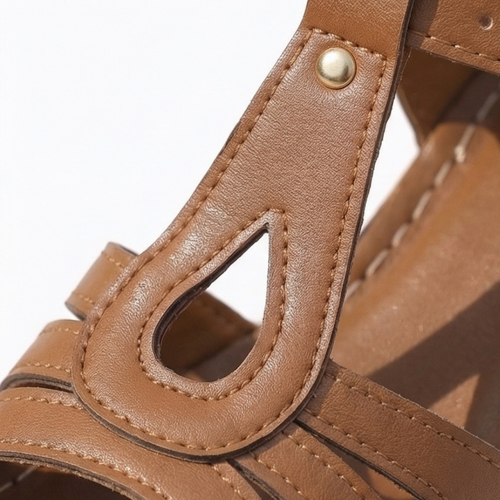 Romara | Block Heel Sandals with Roman Cutout in product view 6