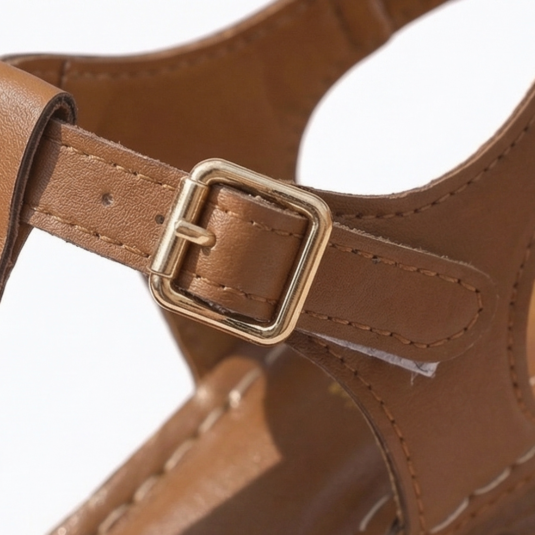 Romara | Block Heel Sandals with Roman Cutout in product view 7