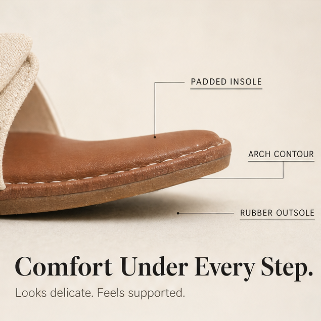 Vennla | Bow Flat Sandals with Pearl Ankle Cuff in product view 9