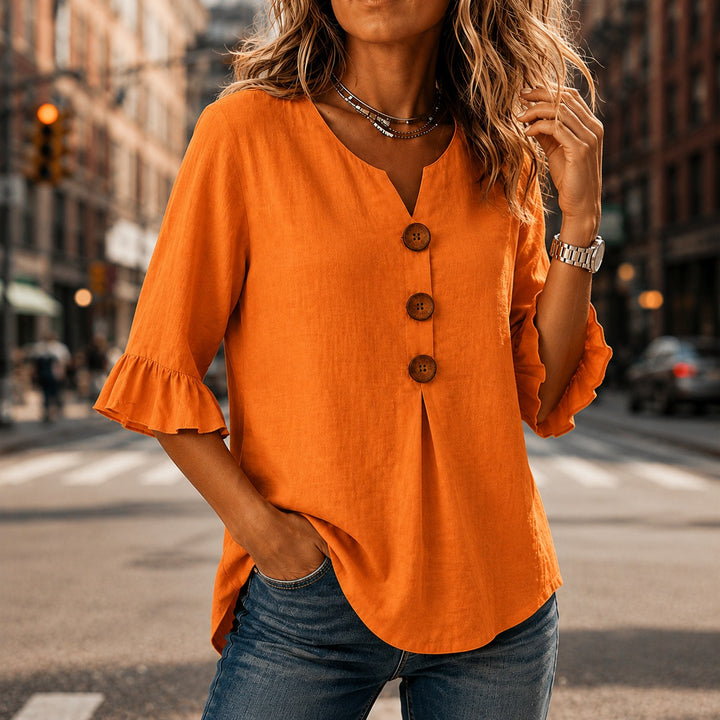 Winslow | Button-Front Ruffle Sleeve Blouse in product view 11