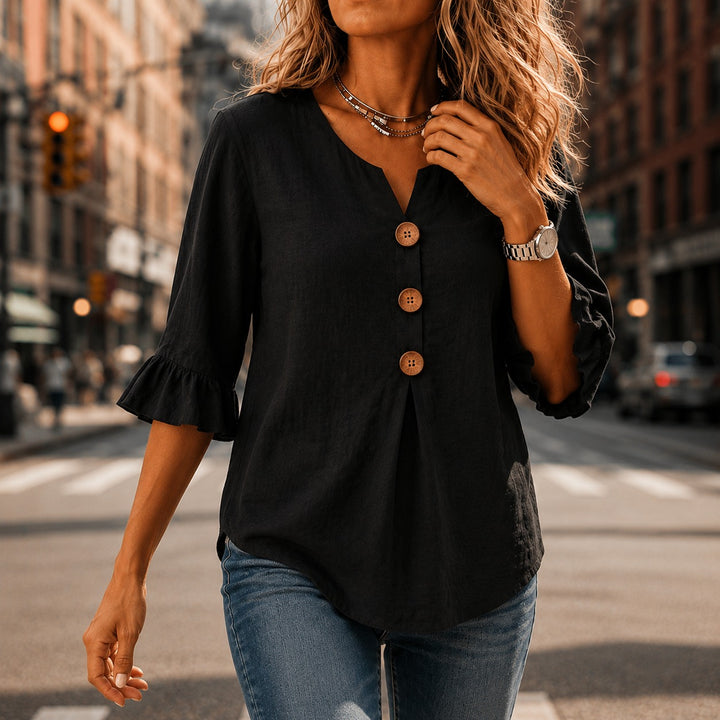 Winslow | Button-Front Ruffle Sleeve Blouse in product view 14