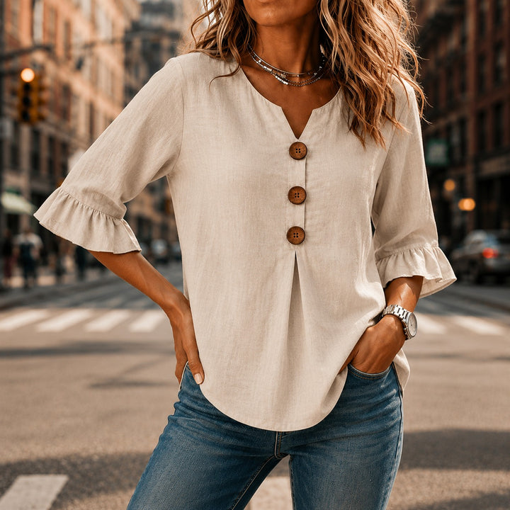 Winslow | Button-Front Ruffle Sleeve Blouse in product view 15