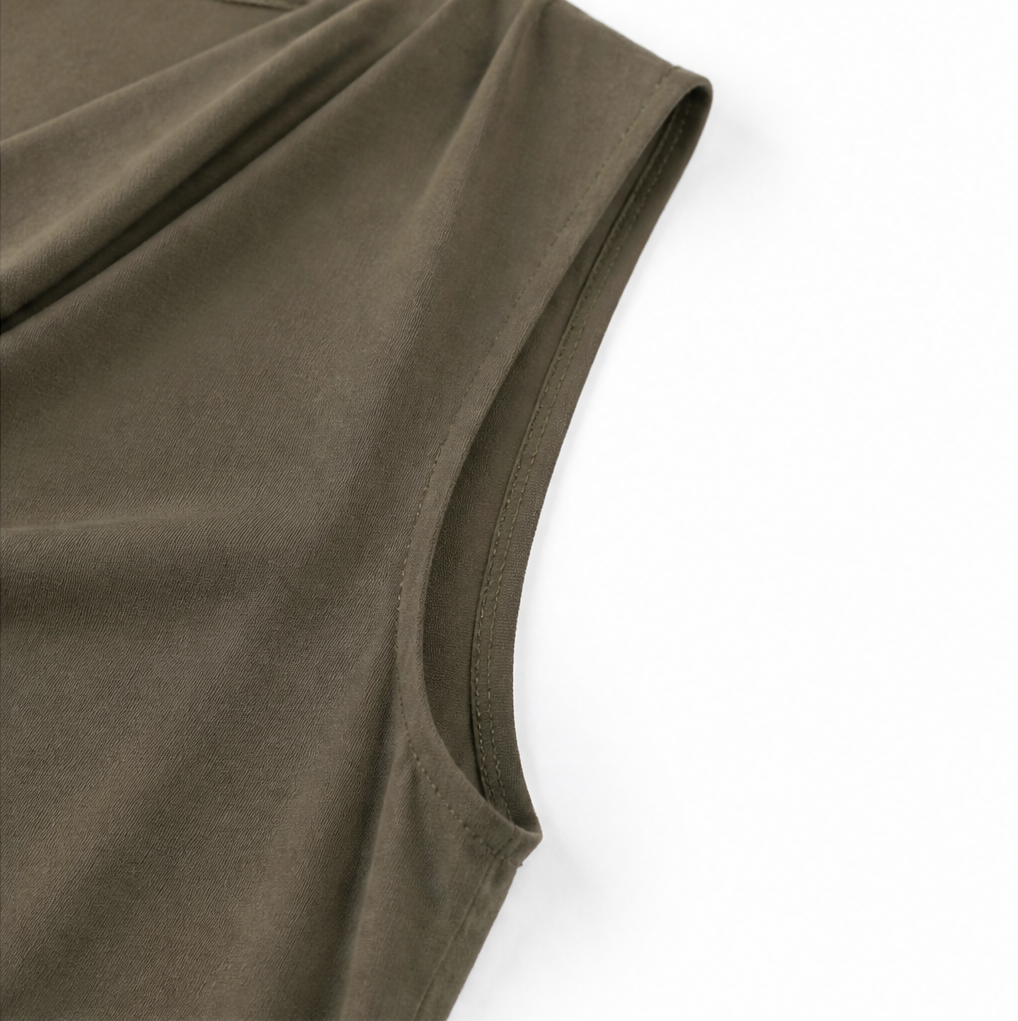Zivelle | Cowl Neck Sleeveless Mini Shift Dress in product view 10