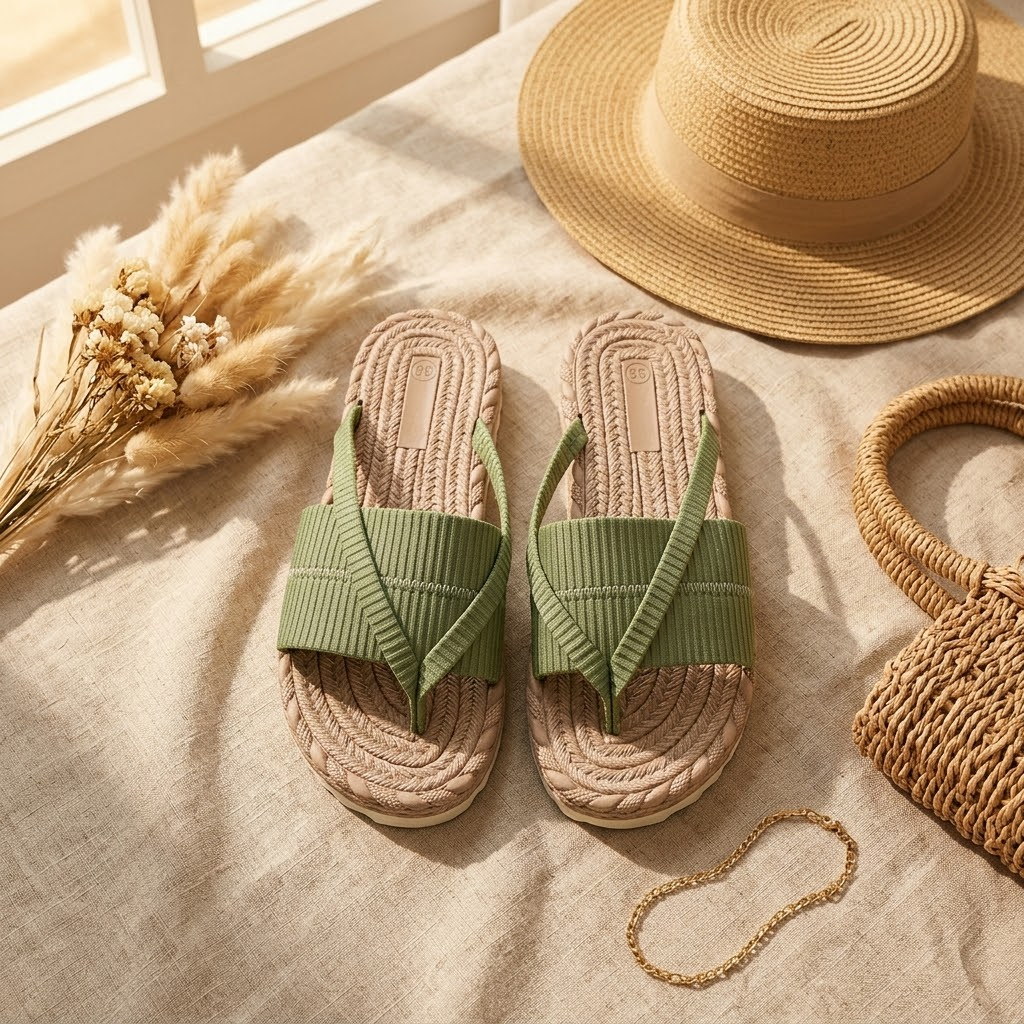 Wrenley | Cross Strap Espadrille Slide Sandals in product view 5