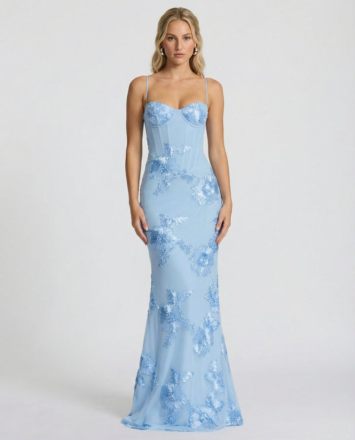 Aria | Embroidered Mermaid Maxi Dress Corset Gown in product view 6