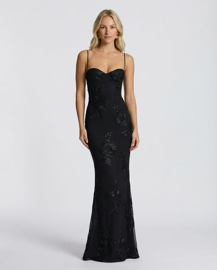 Aria | Embroidered Mermaid Maxi Dress Corset Gown in product view 9