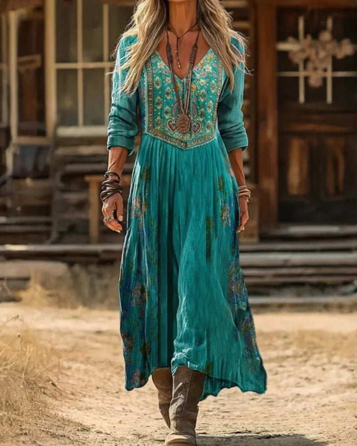 Esperanza | Boho Embroidered V-Neck Maxi Dress - product image 1