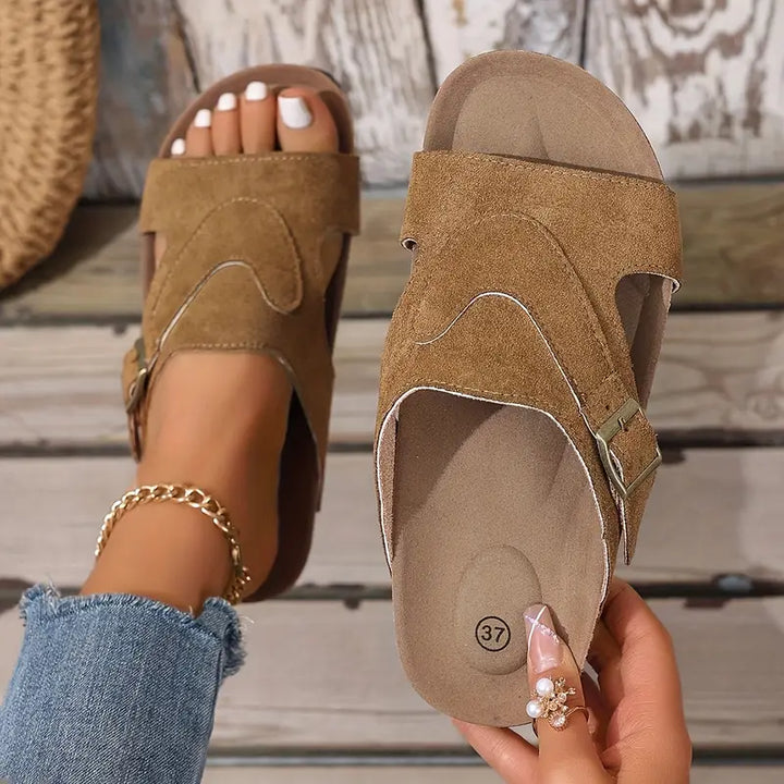 Brindelle | Flat Sandal with Ankle Strap in product view 1