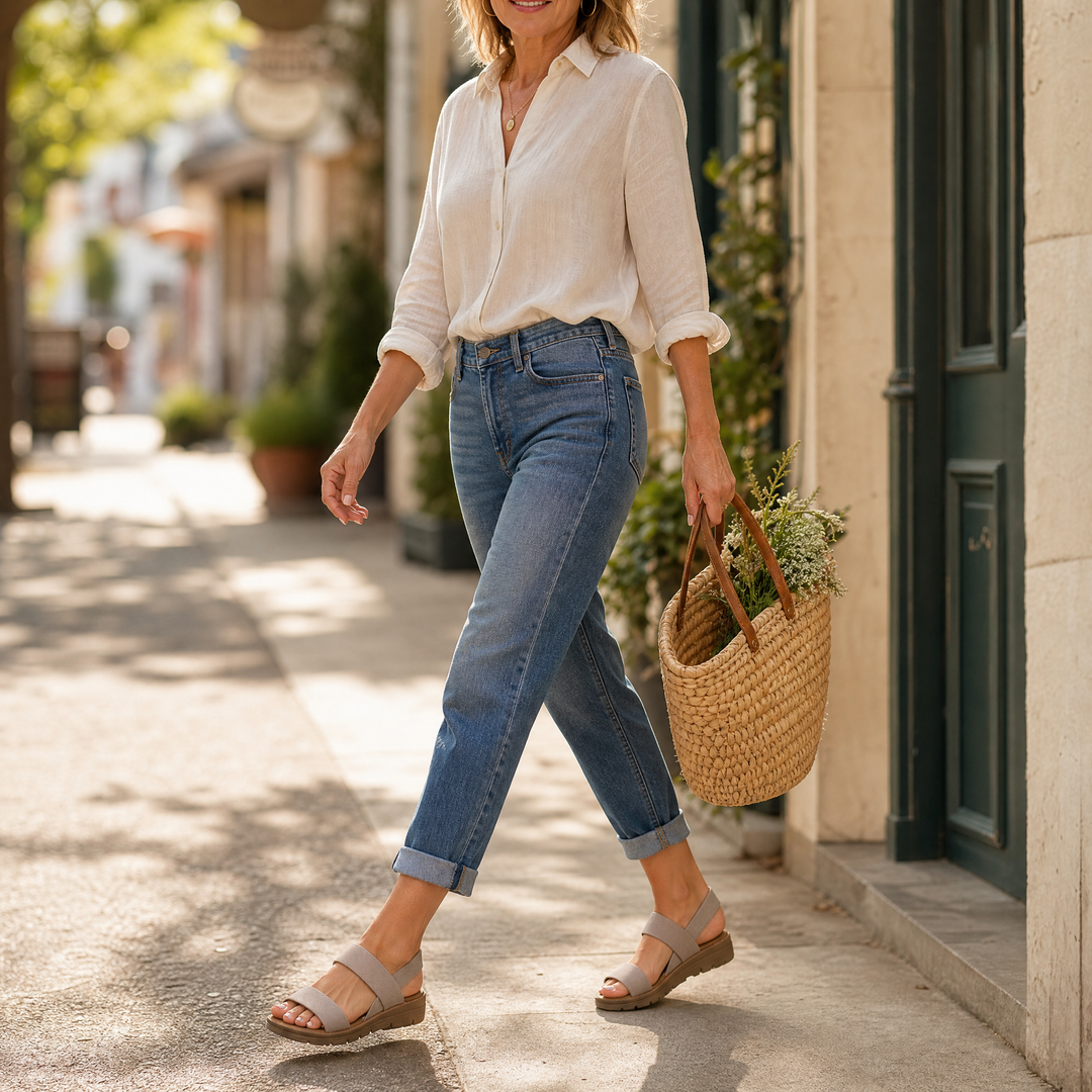 Delwyn | Flat Sandals with Elastic Straps in product view 2