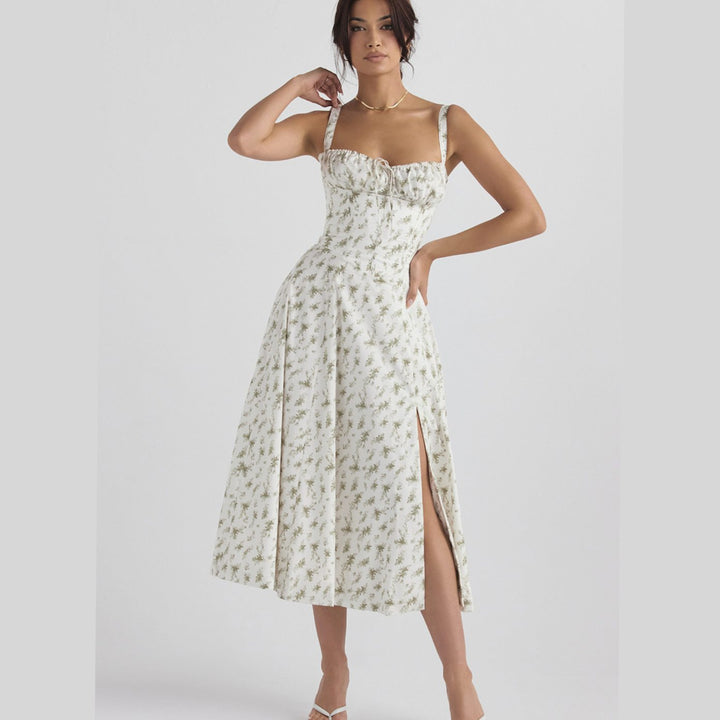 Madison | Floral Bustier Midi Sundress Side Slit Skirt in product view 5