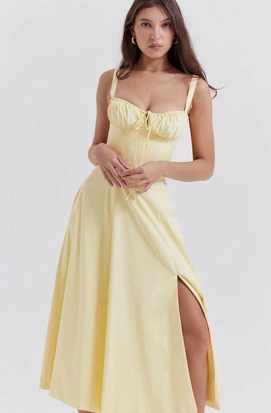 Madison | Floral Bustier Midi Sundress Side Slit Skirt in product view 9