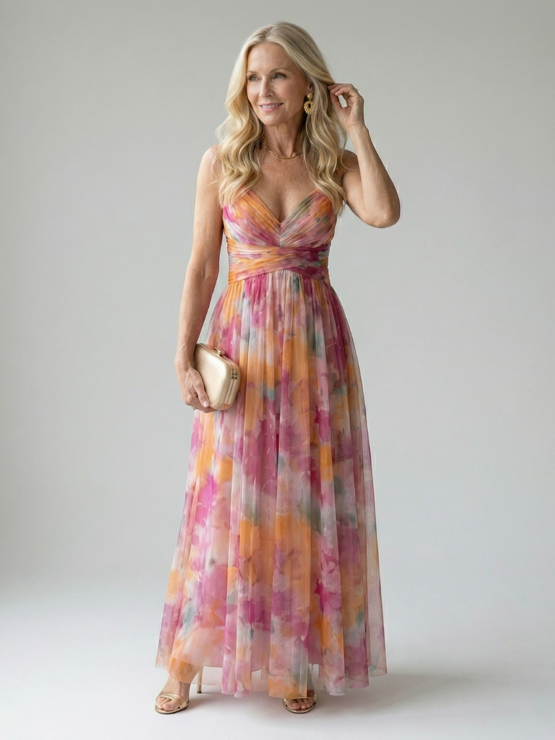 Thessaly | Floral Maxi Dress Wrap Bodice in product view 1
