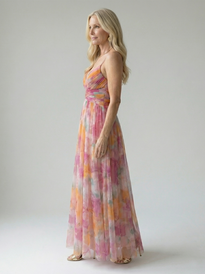 Thessaly | Floral Maxi Dress Wrap Bodice in product view 2