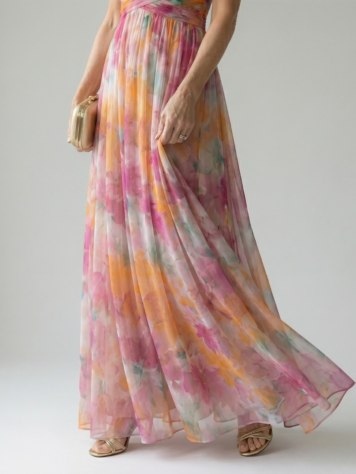 Thessaly | Floral Maxi Dress Wrap Bodice in product view 4