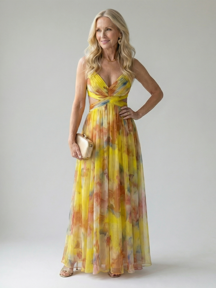 Thessaly | Floral Maxi Dress Wrap Bodice in product view 6