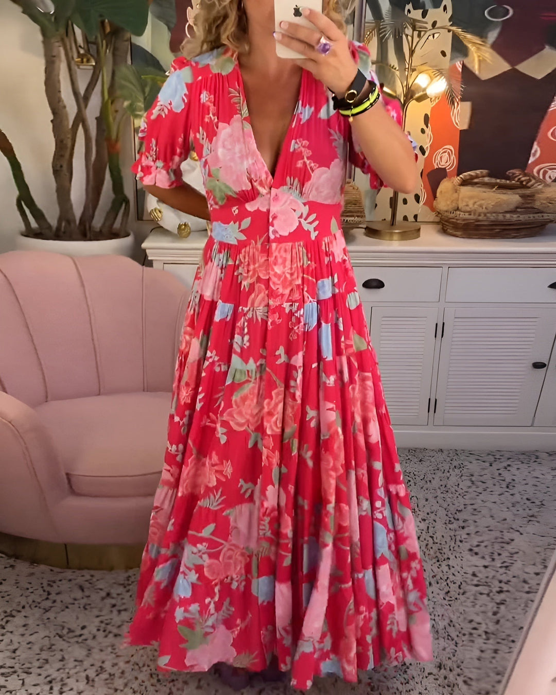 Nerina | Floral V-Neck Pocket Dress - product image 5
