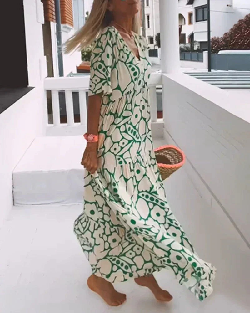 Rosalia | Flowy Short Sleeve Summer Maxi Dress - product image 6