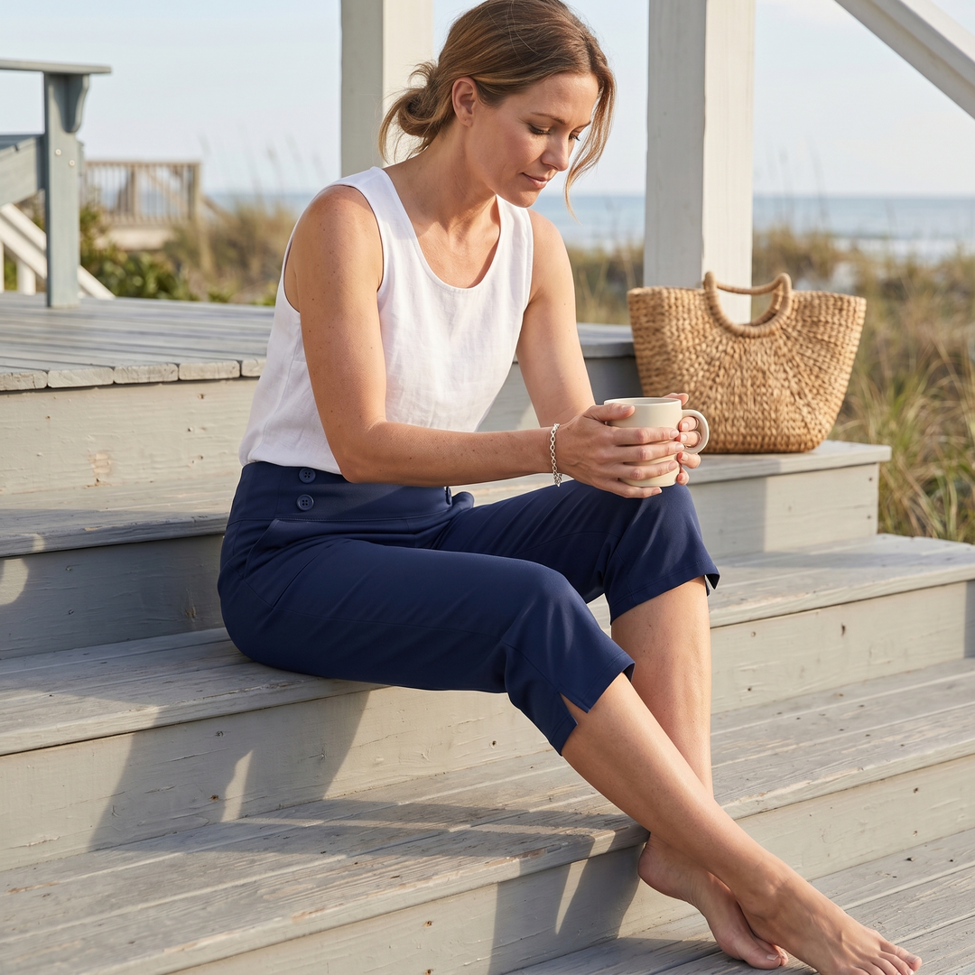 Darvell | High-Waist Stretch Capri Pants in product view 3