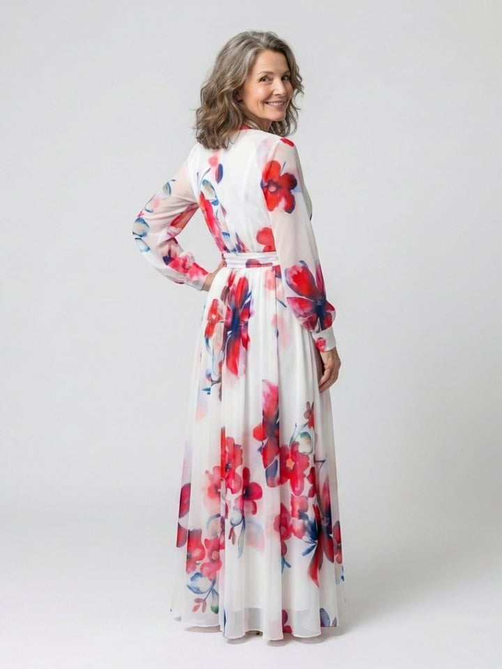 Jacinta | Floral Wrap Tie Waist Chiffon Maxi Dress - product image 2