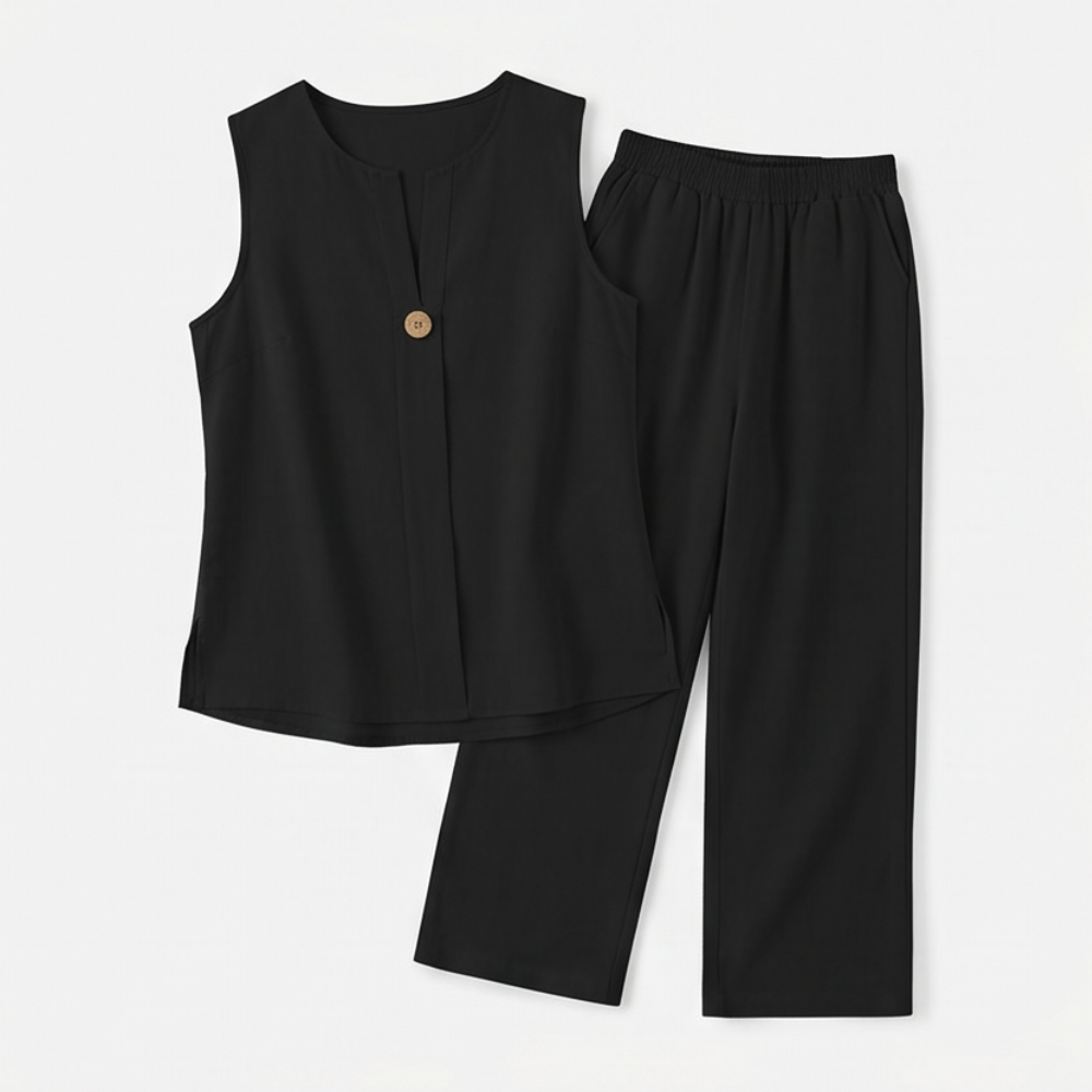 Calwyn | Linen Co-Ord Set with Wide-Leg Pants in product view 9