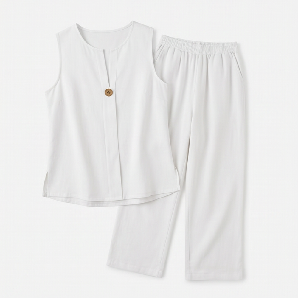 Calwyn | Linen Co-Ord Set with Wide-Leg Pants in product view 10