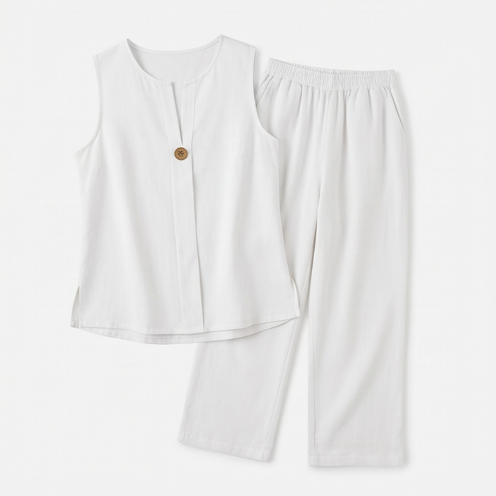 Calwyn | Linen Co-Ord Set with Wide-Leg Pants in product view 10
